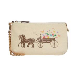 Coach Dreamy Veggie Horse and Carriage  large zip wristlet